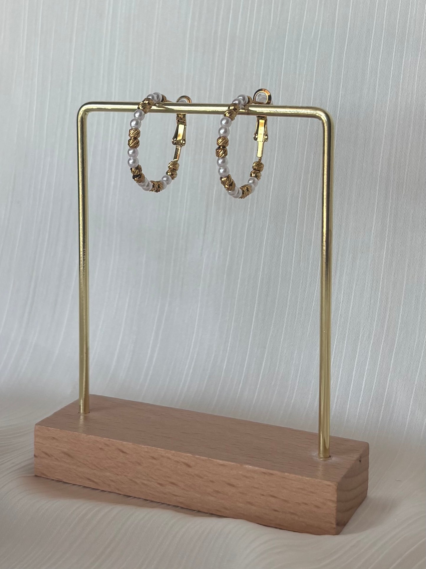 Boucles d’Oreilles Créoles Perles