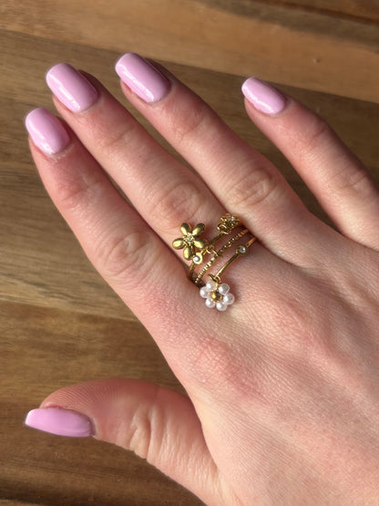 Bague Breloques Fleurs