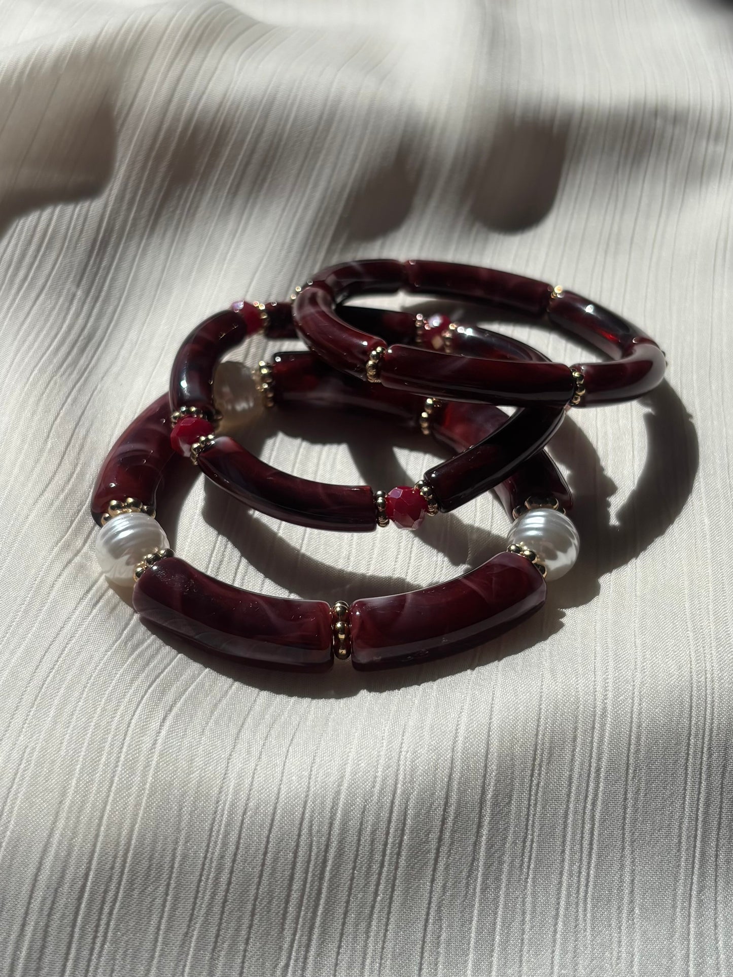 Bracelet Jonc Elastique Bordeaux