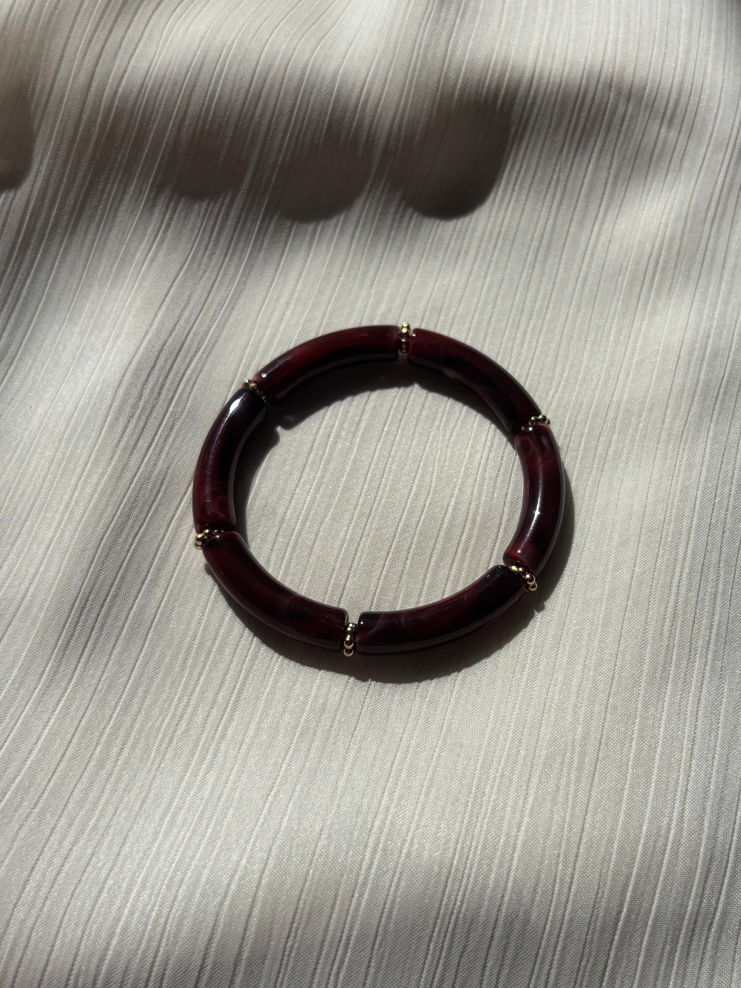 Bracelet Jonc Elastique Bordeaux