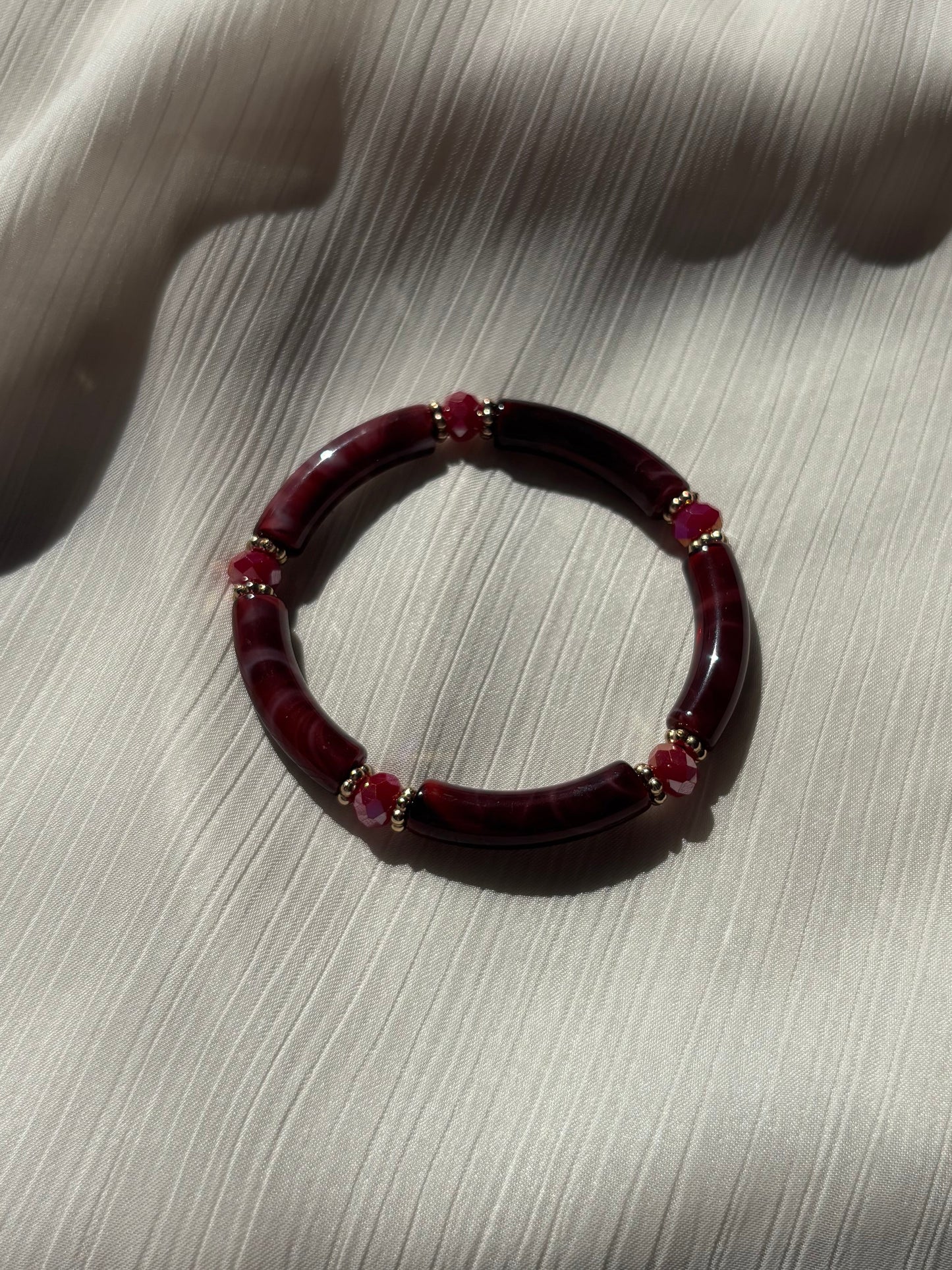 Bracelet Jonc Elastique Bordeaux