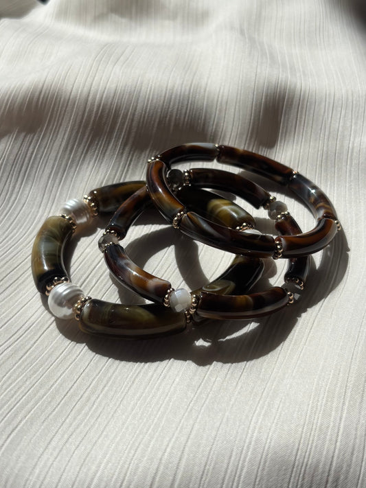Bracelet Jonc Elastique Marron