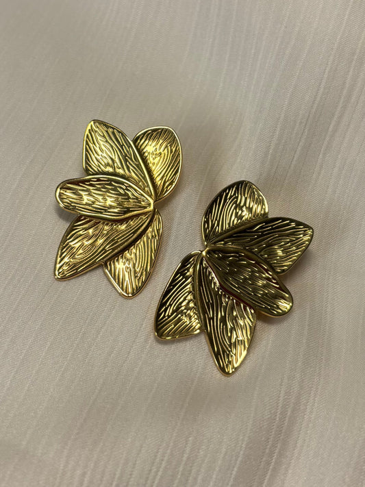 Boucles d'Oreilles Feuilles d'Or