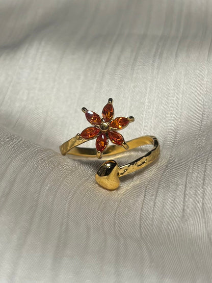 Bague Fleur Ambrée