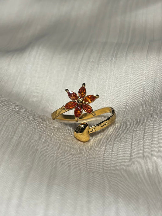 Bague Fleur Ambrée