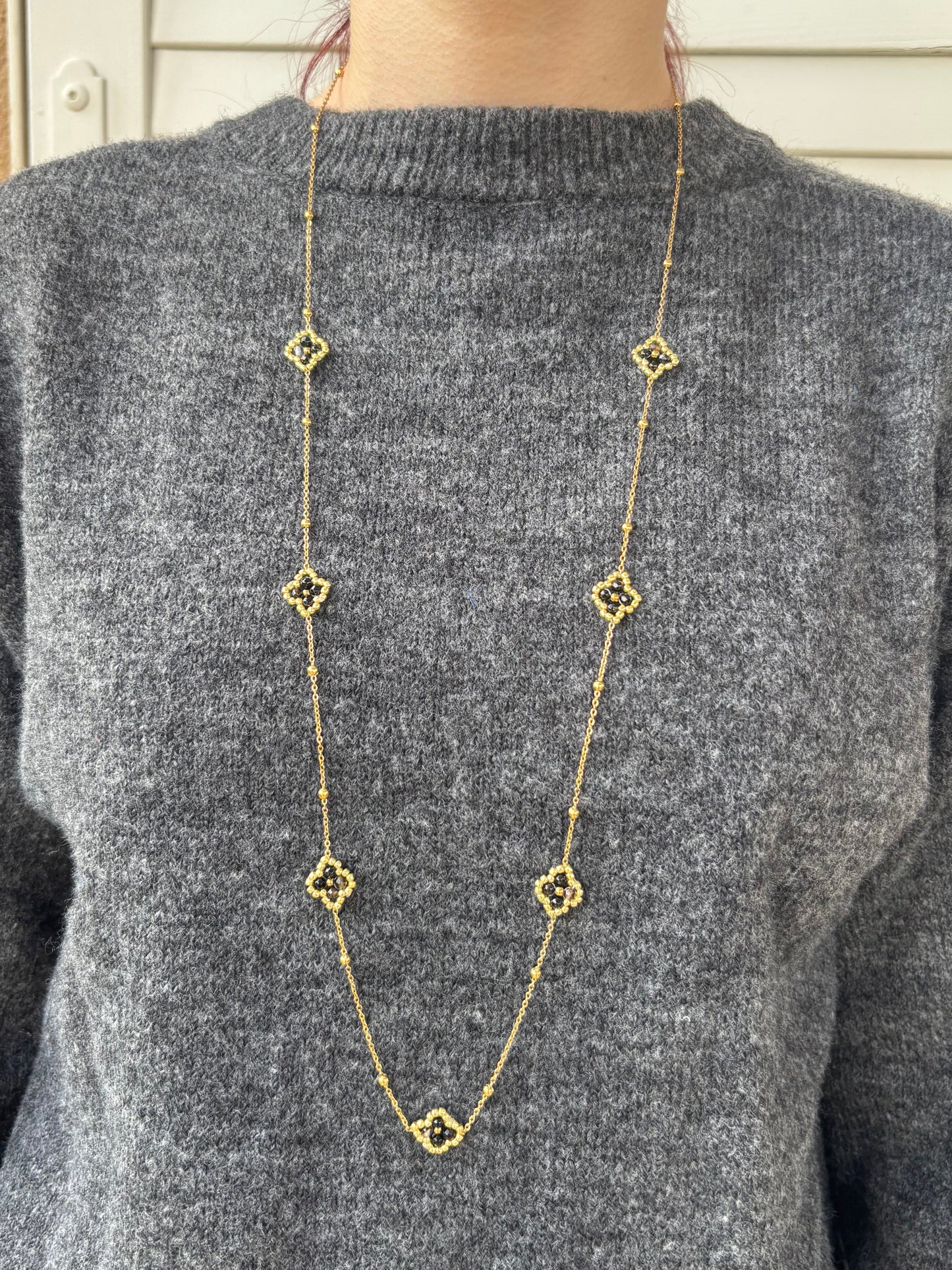 Sautoir Trèfle Noir