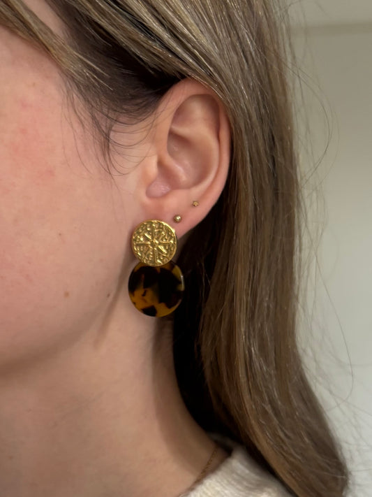 Boucles d'Oreilles Aura Ecaille Dorée
