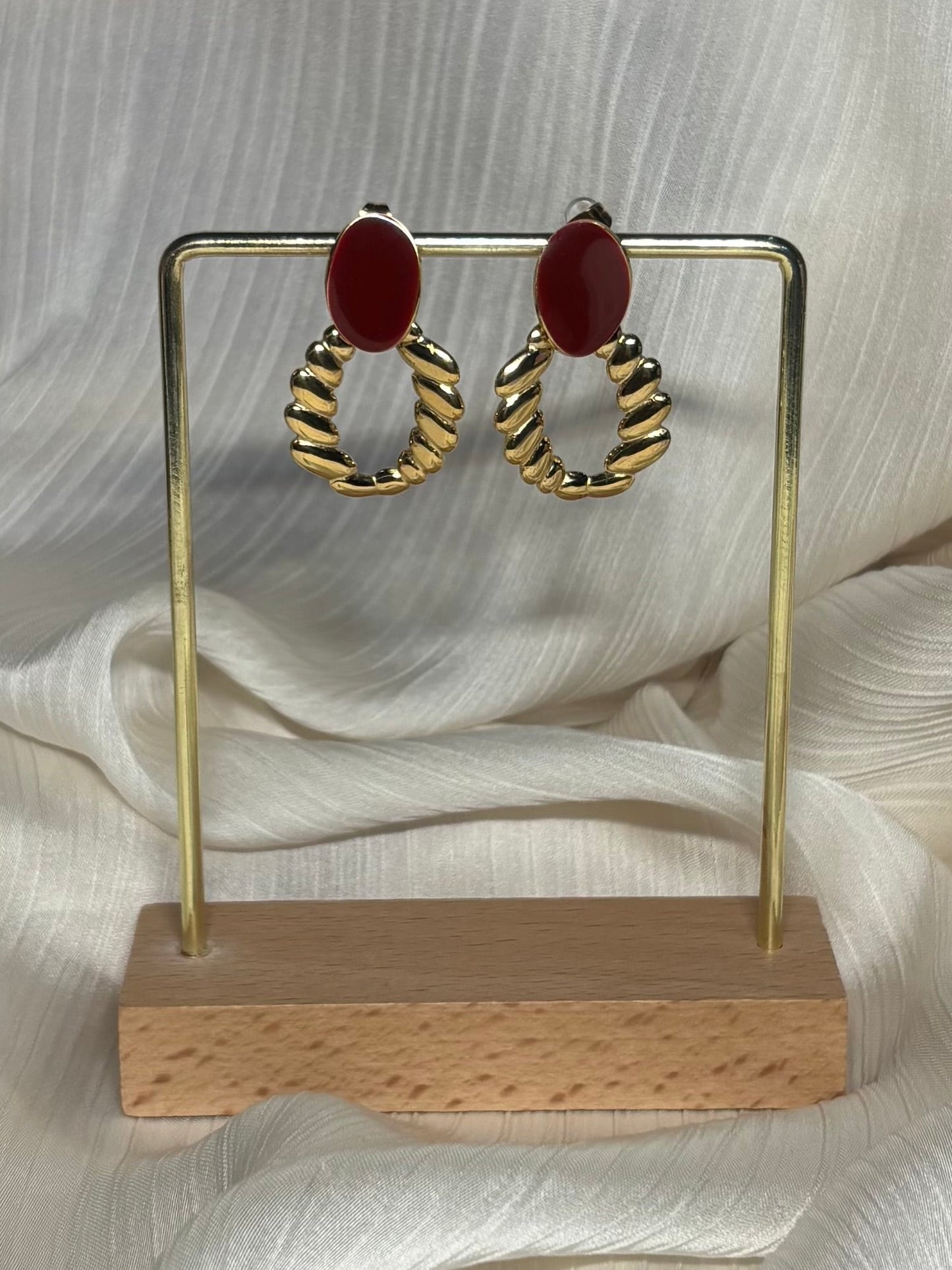 Boucles d'Oreilles Bordeaux Chic