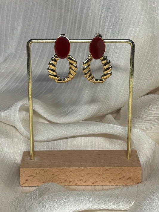 Boucles d'Oreilles Bordeaux Chic