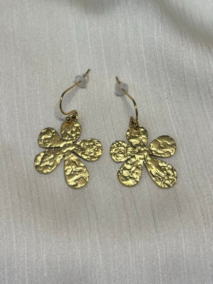 Boucles d’Oreilles Fleurs Martelées