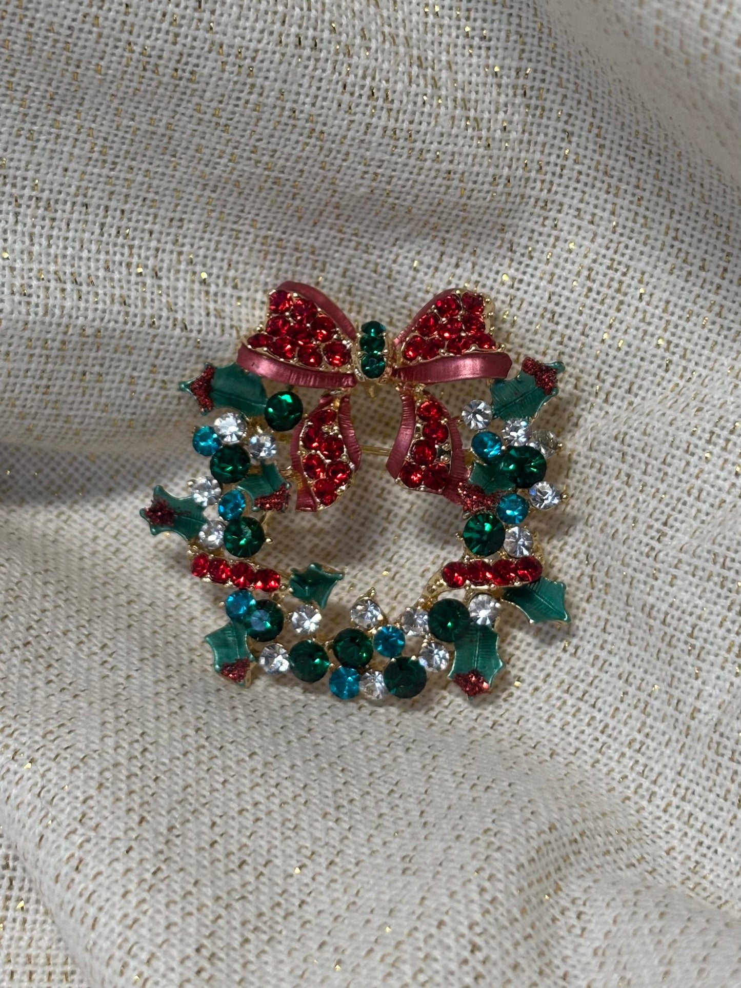 Broche Couronne de Noël