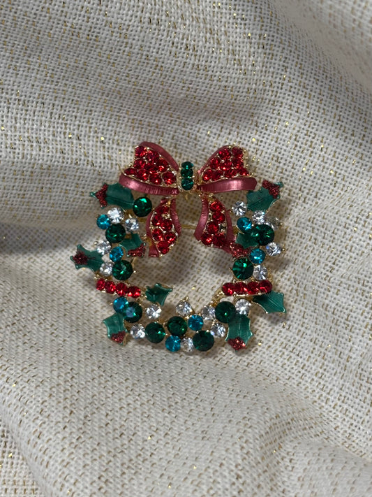 Broche Couronne de Noël