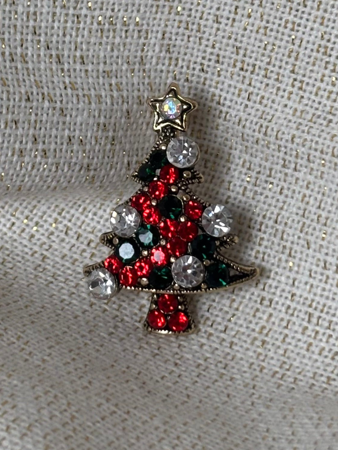Broche Petit Sapin Doré de Noël