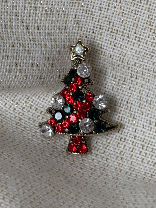 Broche Petit Sapin Doré de Noël
