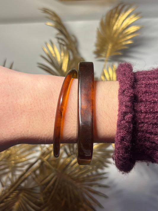 Duo Joncs en Résine ambrée