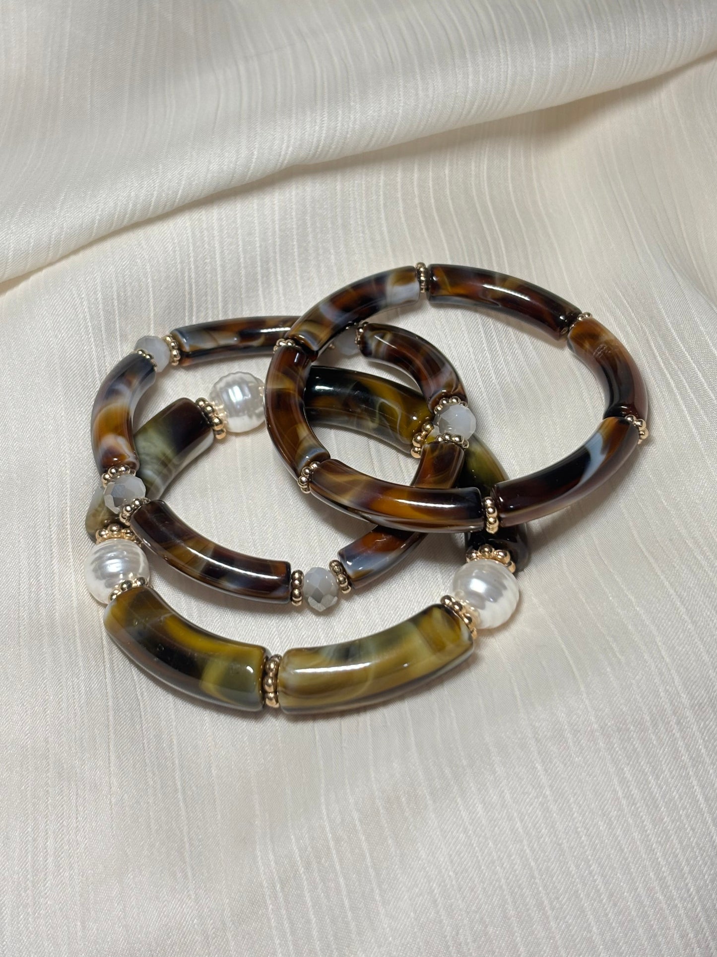 Trio de Bracelet Résine Ambre Sauvage