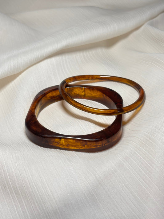 Duo Joncs en Résine ambrée